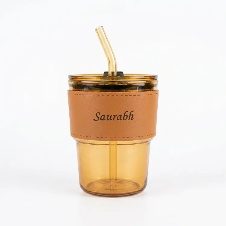 Coffee Mug with Leather Sleeve